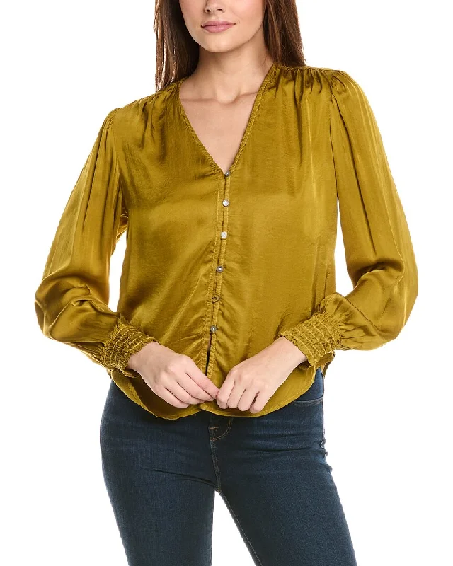 Bella Dahl Smocked Cuff Button Down Shirt