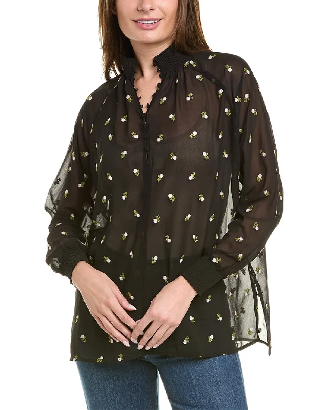 cabi Embroidered Blouse