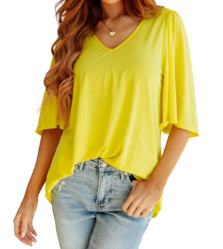 Cali Blouse In Neon Yellow