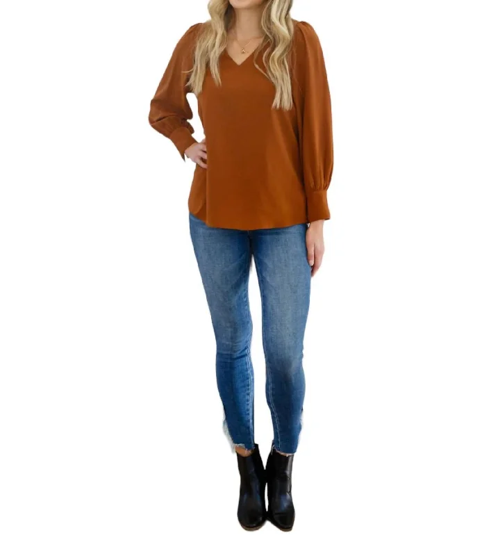 Enjoy This Moment Blouse In Toffee