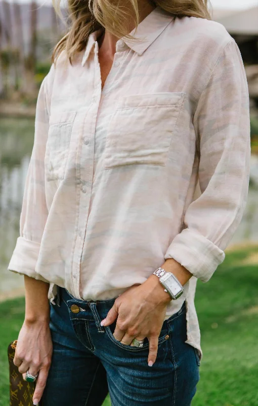 Favorite Boyfriend Shirt In Blush Camo