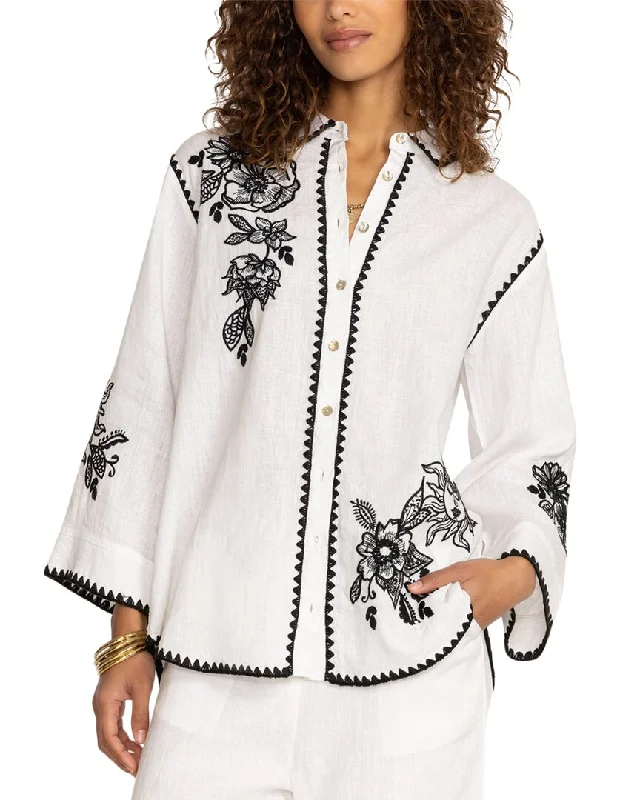 Johnny Was Addison Kimono Sleeve Linen Shirt