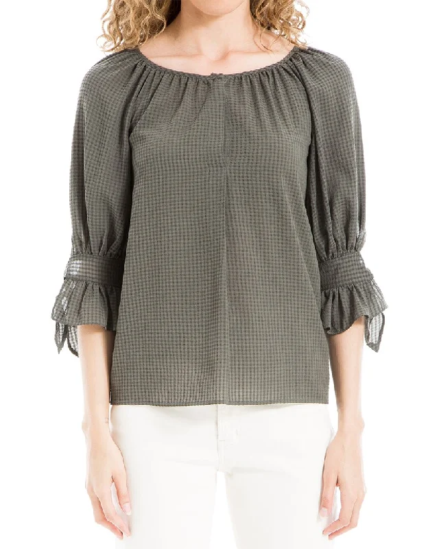 Max Studio Tie Elbow-Sleeve Blouse