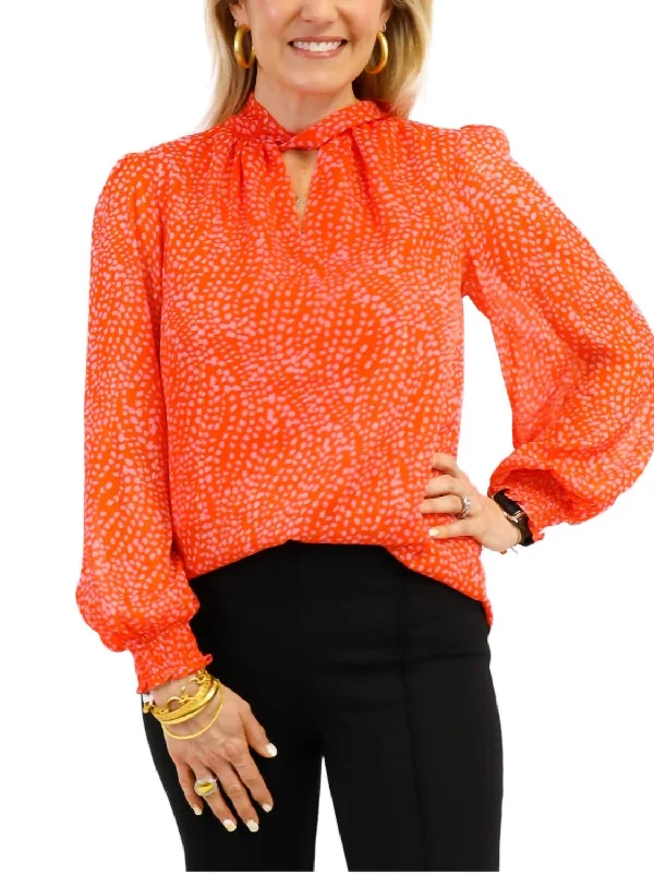 Pink Dot Blouse In Orange/pink Dot