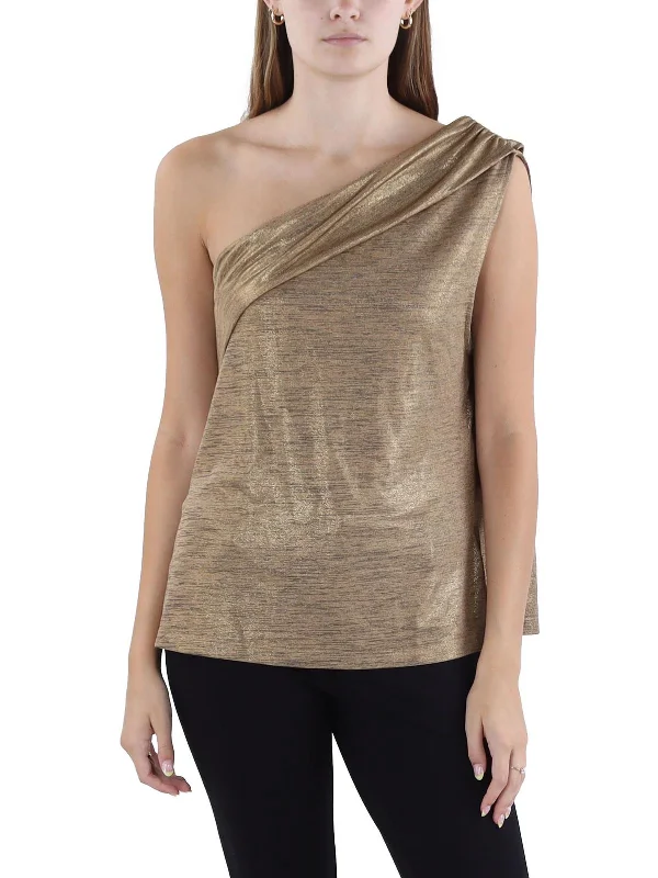 Womens Slouchy One Shoulder Blouse