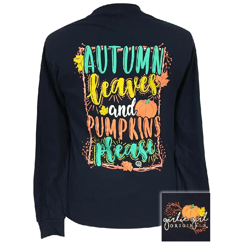 Autumn Leaves-Navy LS-1917