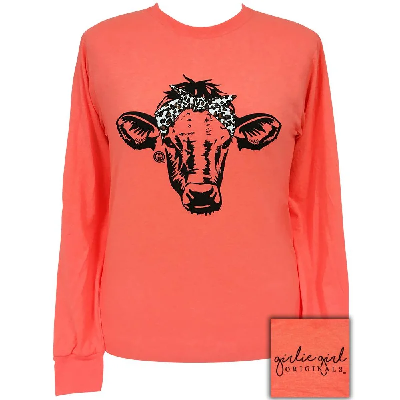 Leopard Bandana Cow-Retro Heather Coral LS-1824