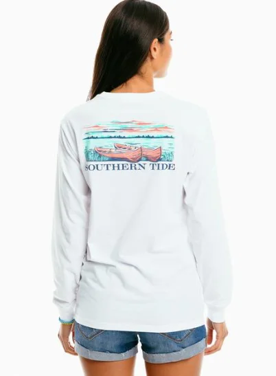 Southern Tide Canoe And You Long Sleeve T-Shirt - Classic White