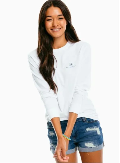 Southern Tide Canoe And You Long Sleeve T-Shirt - Classic White