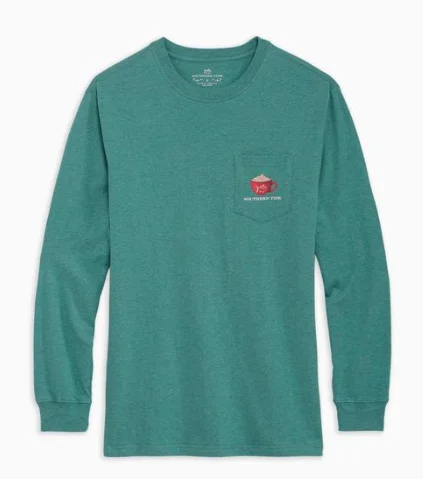 Southern Tide Warm Winter Wishes Long Sleeve T-Shirt - Heather Evening Emerald