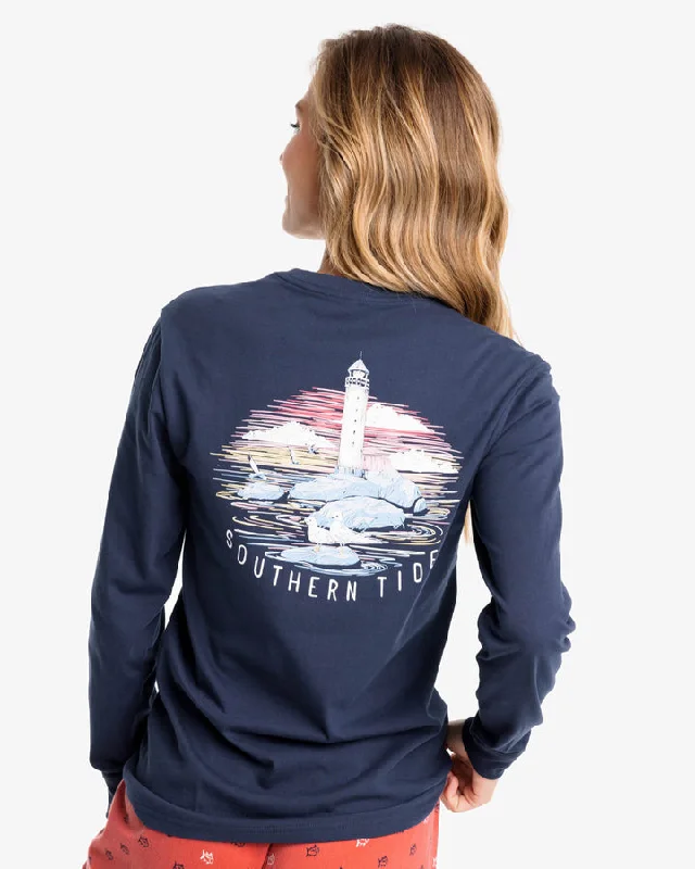 Southern Tide Women's Lighthouse Long Sleeve T-Shirt - True Navy