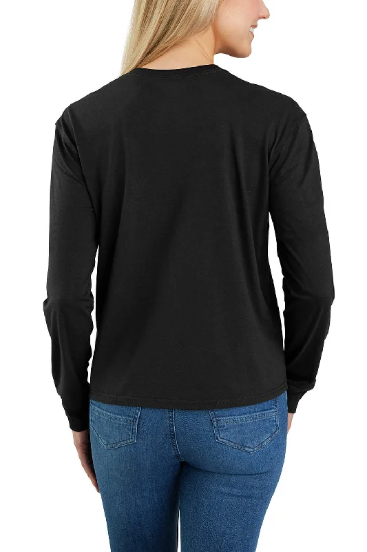 Carhartt Lightweight Pocket Long Sleeve T-Shirt for Women in Black | 106121-N04