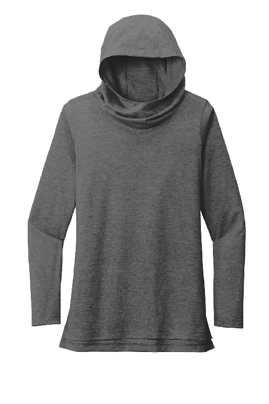 Sport-Tek Womens Moisture Wicking Cowl Neck Long Sleeve T-Shirt - Heather Dark Grey