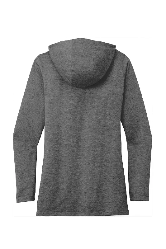 Sport-Tek Womens Moisture Wicking Cowl Neck Long Sleeve T-Shirt - Heather Dark Grey