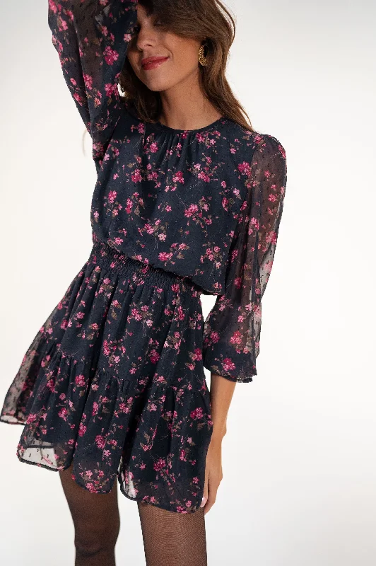 Black Floral Ludivine Dress