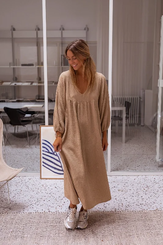 Camel Nolan Cotton-Gauze Dress