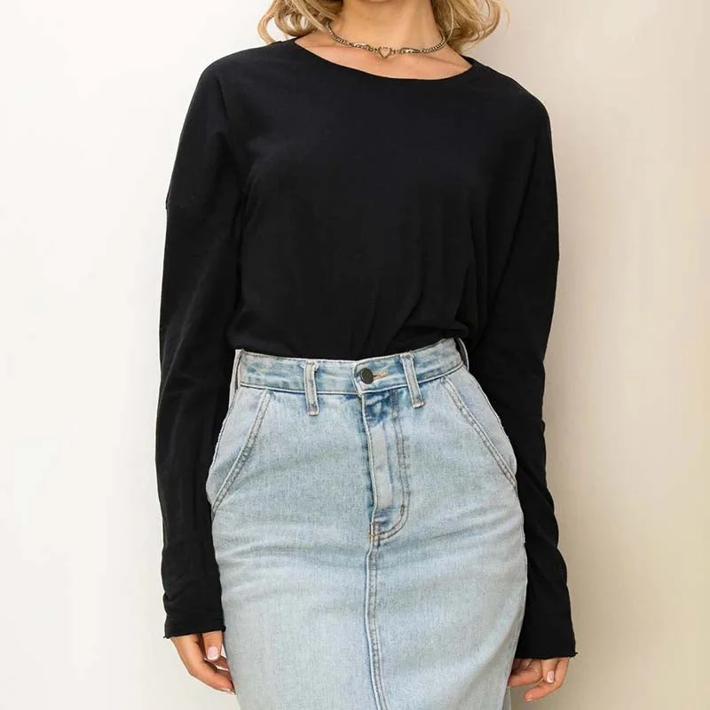 Boxy Crop Long Sleeve T-Shirt