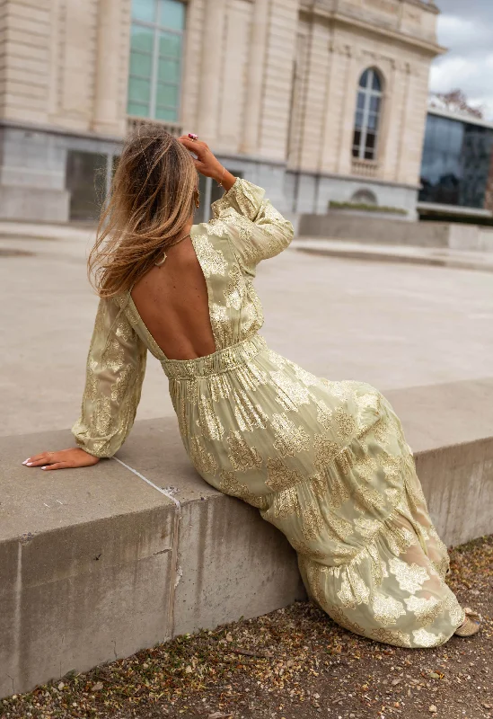 Green and Golden Ezia Dress