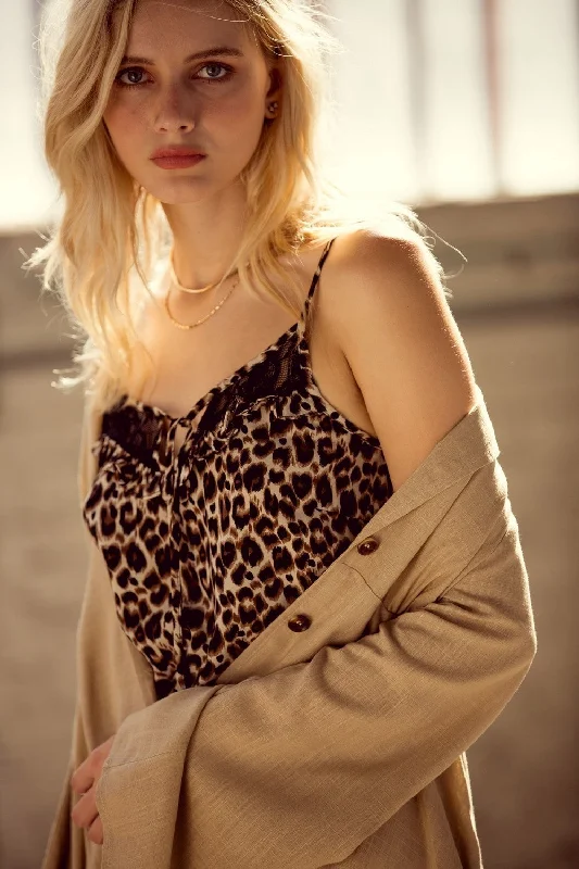 It's a Wild World Leopard Cami, Brown