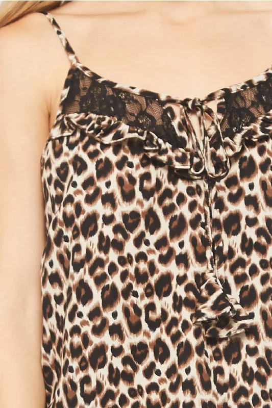 It's a Wild World Leopard Cami, Brown