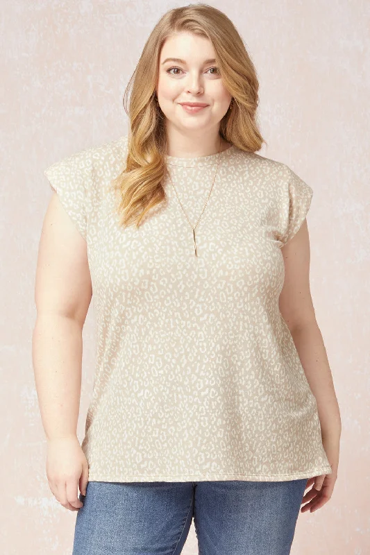 Leopard Tonal Top, Tan