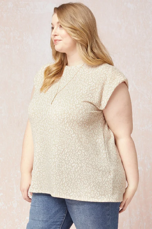 Leopard Tonal Top, Tan