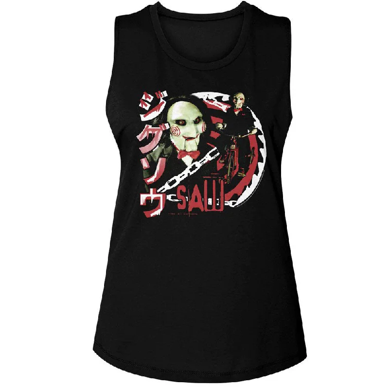 Saw Jigsaw Jpn Text Womens Tank