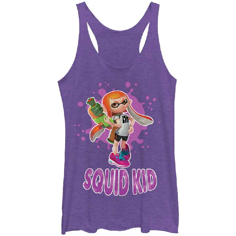 Squid Kid - Heather - Racerback Womens Tank