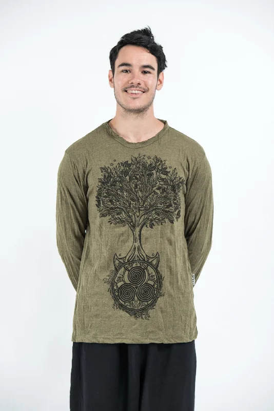 Unisex Celtic Tree Long Sleeve T-Shirt in Green