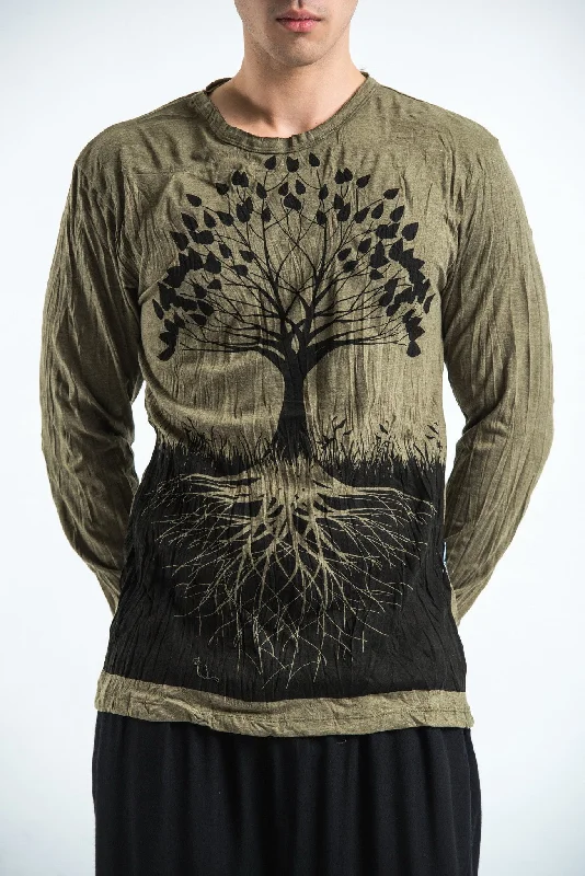 Unisex Tree of Life Long Sleeve T-Shirt in Green