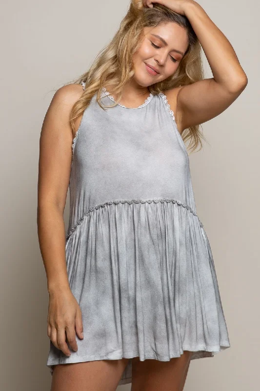 Sweet & Simple Babydoll Top, Grey