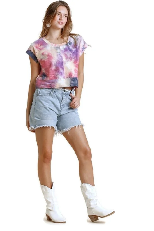 Tie Dye Ribbed Crop Top