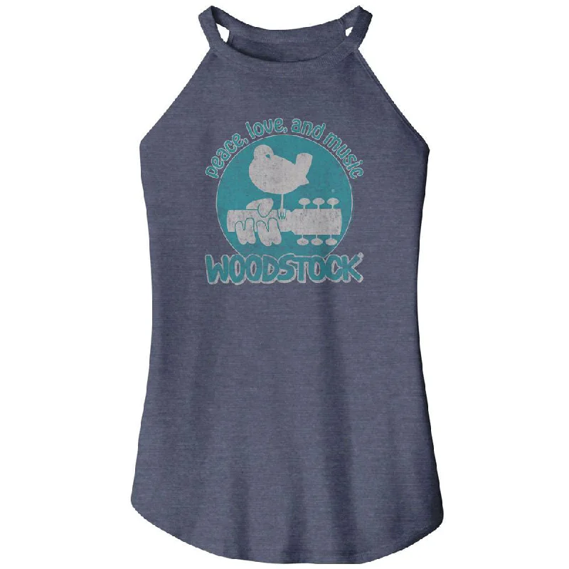 Woodstock Peace Love And Music Womens Tank