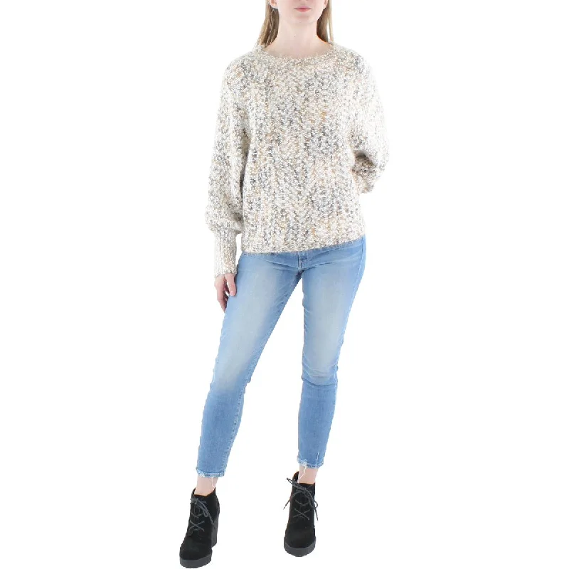 Cupio Blush Womens Fringe Marled Pullover Sweater