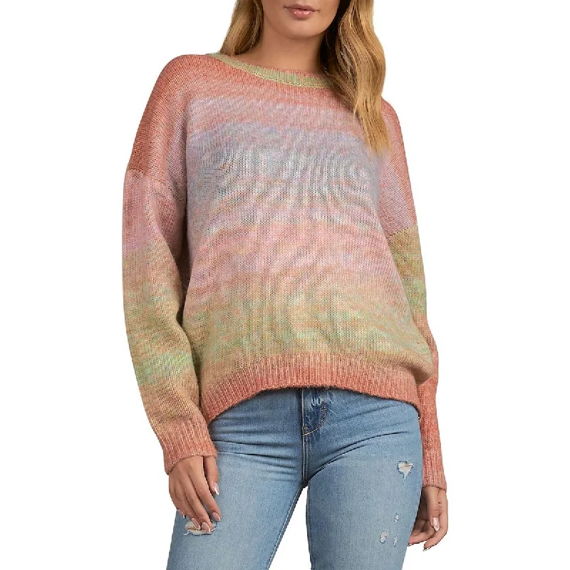 Elan Womens Crewneck Hi-Low Pullover Sweater