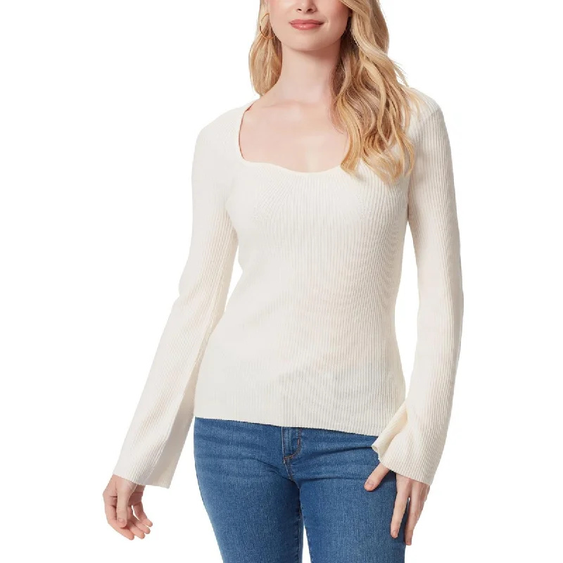 Jessica Simpson Womens Sweetheart Neckline Ribbed Pullover Sweater