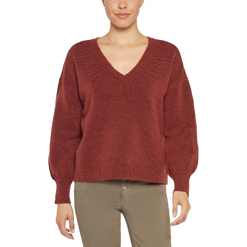 NYDJ Womens Knit Ribbed Trim Pullover Sweater