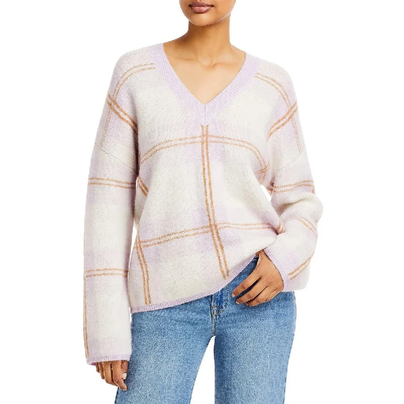 Rails Womens Colleen Mohair Blend Plaid Pullover Sweater