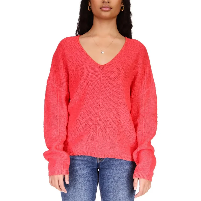 Sanctuary Womens Keep It Chill Knit V-Neck Pullover Sweater