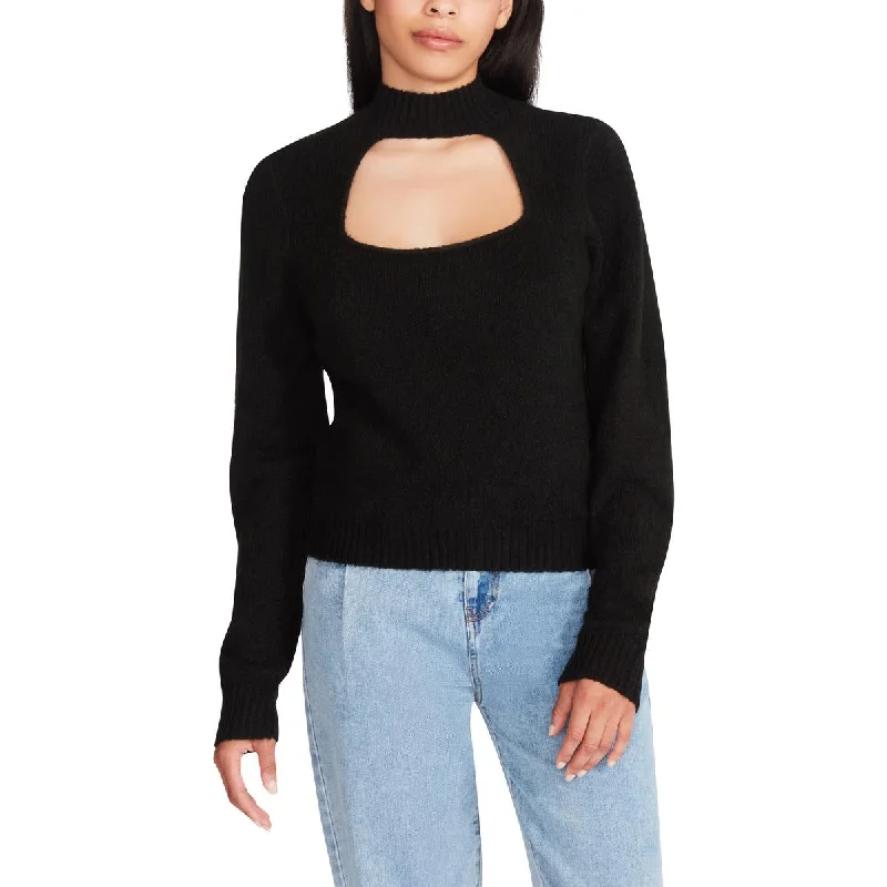 Steve Madden Women's Knit Cut-Out Mock Neck Pullover Sweater