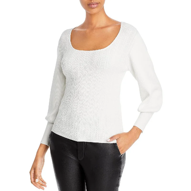 T Tahari Womens Knit U-Neck Pullover Sweater