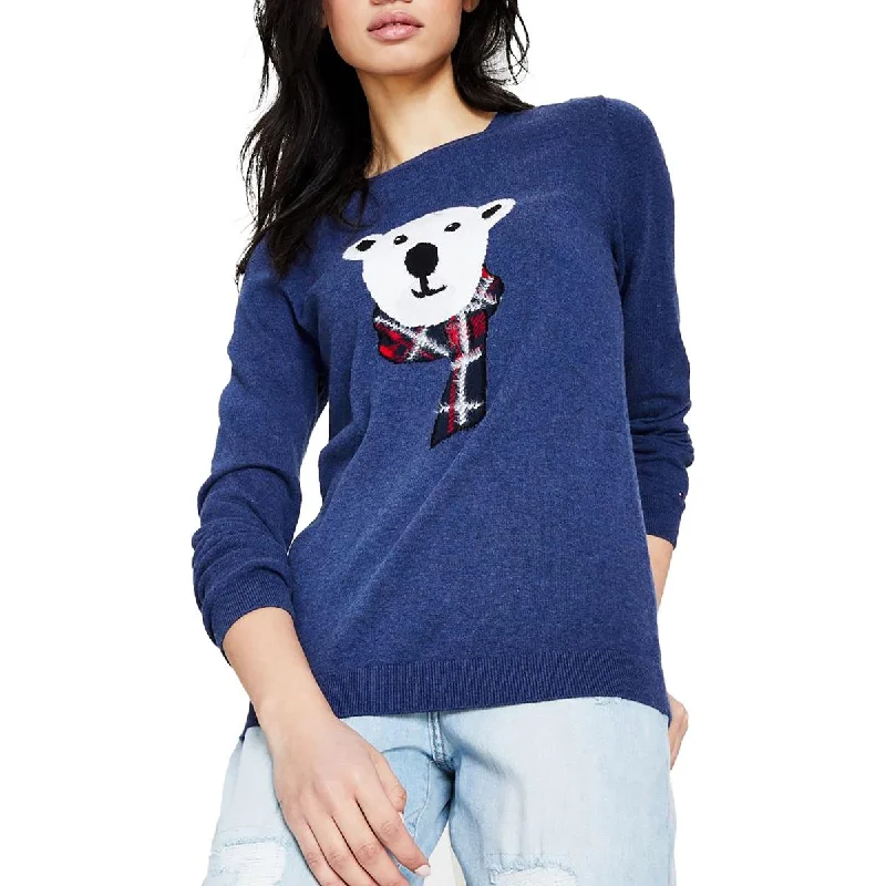 Tommy Hilfiger Womens Polar Bear Crewneck Pullover Sweater