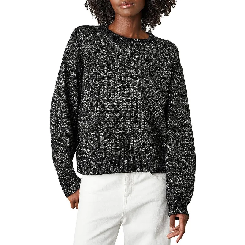 VELVET BY GRAHAM & SPENCER Womens Hallie Metallic Crewneck Pullover Sweater