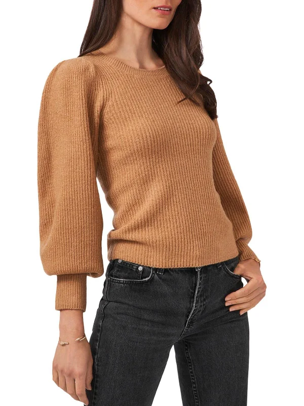 Womens Casual Balloon Sleeve Pullover Sweater