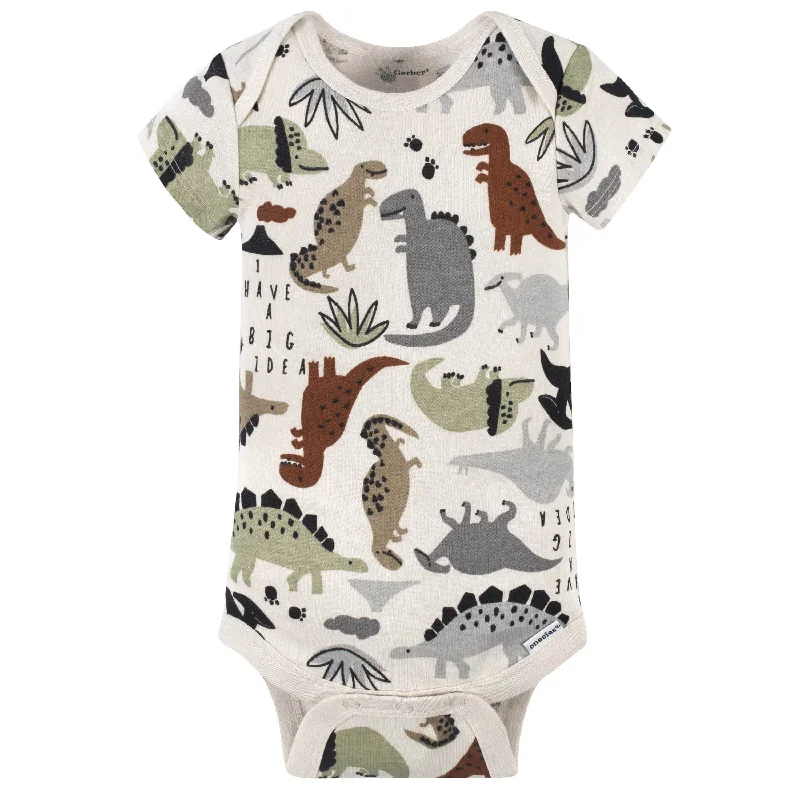 4-Pack Baby Boys Dino Short Sleeve Onesies® Bodysuits