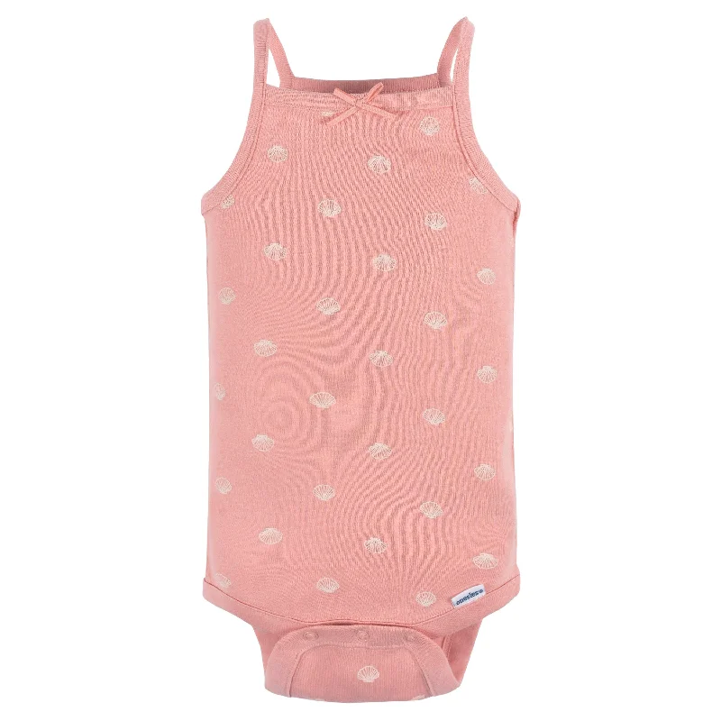 4-Pack Baby Girls Starfish Sleeveless Onesies® Bodysuits