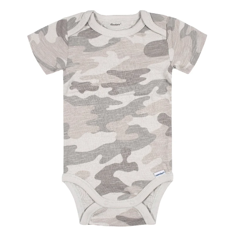 5-Pack Baby Boys Stripes & Camo Short Sleeve Onesies® Bodysuits