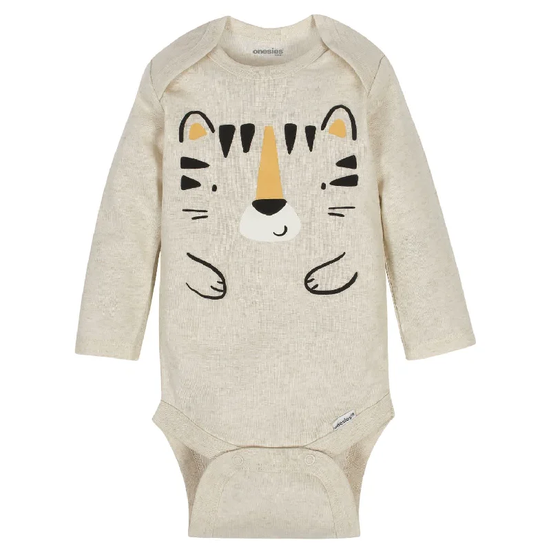 6-Pack Baby Boys Tiger Long Sleeve Onesies® Brand Bodysuits