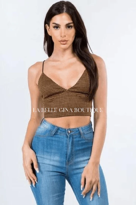 MYA sleeveless V nexk printed crop top