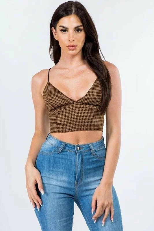 MYA sleeveless V nexk printed crop top